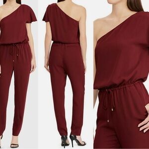 Ralph Lauren One-Shoulder Wine Jumpsuit